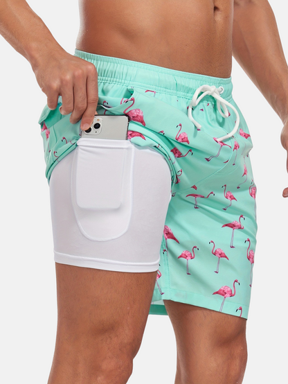 Zwembroek Heren - Zwemshort - Flamingo - Mannen